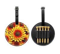 Borsa portaoggetti per tee da golf con girasole rosso e giallo, facile da trasportare e più efficiente nel giocare a golf