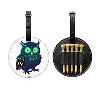 Borsa portaoggetti per tee da golf con gufo neon e visione notturna, facile da trasportare e più efficiente nel giocare a golf