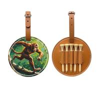 Borsa portaoggetti per tee da golf con macachi sull'albero, borsa multifunzionale per uomo, materiale durevole in PU