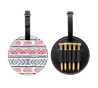 Borsa portaoggetti per tee da golf con motivo floreale geometrico a tinta unita, con stampa speciale, design portatile con fibbia da appendere