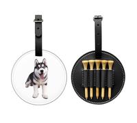 Borsa portaoggetti per tee da golf con motivo husky, facile da trasportare e più efficiente per giocare a golf