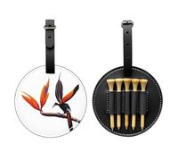 Borsa portaoggetti per tee da golf con stampa colorata con uccello del paradiso, design portatile, facile da organizzare