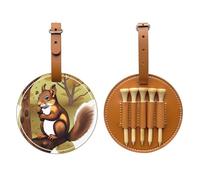Borsa portaoggetti per tee da golf con stampa di scoiattolo che mangia noci - Design portatile, facile da organizzare
