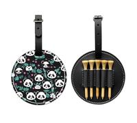 Borsa portaoggetti per tee da golf con stampa speciale con faccia carina, design portatile con fibbia da appendere, Nero , Taglia unica, Valigia