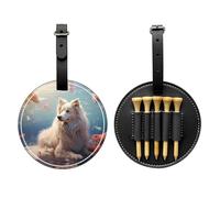 Borsa portaoggetti per tee da golf con stampa speciale per cani, design portatile con fibbia da appendere, Nero , Taglia unica, Valigia