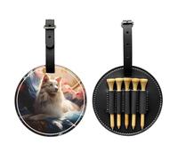 Borsa portaoggetti per tee da golf con stampa speciale per cani sdraiati, design con fibbia portatile da appendere, Nero , Taglia unica, Valigia