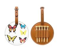 Borsa portaoggetti per tee da golf vintage con farfalle, facile da trasportare e più efficiente nel giocare a golf