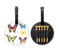 Borsa portaoggetti per tee da golf vintage, con farfalle, facile da trasportare e più efficiente per giocare a golf