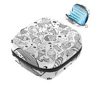 Borsa portaoggetti per tovaglioli igienici, motivo gelato, per il primo periodo, per ragazze e donne, per coppette mestruali femminili, Multicolore 1, 4.7x6.6x6.6 in/12x17x17 cm