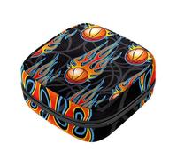 Borsa portaoggetti per tovaglioli igienici, motivo gelato, per il primo periodo, per ragazze e donne, per coppette mestruali femminili, Multicolore 8, 4.7x6.6x6.6 in/12x17x17 cm