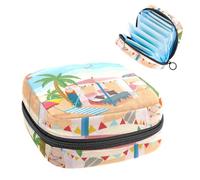 Borsa portaoggetti per tovaglioli igienici, tre giraffe bevono acqua di fiume tropicale all'aperto per il primo periodo borsa per ragazze e donne, sacchetto per coppette mestruali femminili borse per