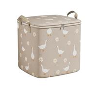 Borsa portaoggetti per trapunte da 100/140/180 litri, grande capacità, per riporre trapunte, guardaroba, abbigliamento in tessuto non tessuto, per traslochi.(Beige100L)
