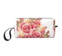 Borsa portaoggetti per uso quotidiano, con stampa floreale, semplice e portatile, borsa da viaggio con cerniera, per riporre oggetti quotidiani, strumenti, cosmetici, articoli da toeletta e così via,