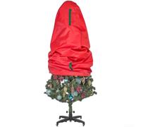 Borsa portaoggetti pieghevole in tessuto Oxford per albero di Natale, con tessuto impermeabile, manici e chiusura a coulisse per riporre in modo sicuro l'albero di Natale (0,9 m, rosso)