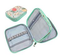 Borsa portaoggetti portatile all'uncinetto con sacchetto a rete e gancio all'uncinetto, slot per vari accessori a maglia (solo borsa), verde, compatto, verde, rosso, compatto, rosso