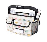 Borsa portaoggetti portatile per passeggini, adatta alla maggior parte dei telai dei passeggini e delle maniglie dei passeggini
