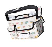 Borsa portaoggetti portatile per passeggini, adatta alla maggior parte dei telai dei passeggini e delle maniglie, borsa leggera per pannolini per passeggini