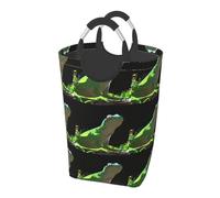 Borsa portaoggetti quadrata con lucertola che guarda il cielo da 50 l, adatta per più scene, cestino pieghevole per vestiti sporchi.