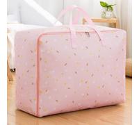 Borsa portaoggetti resistente, con cerniera antipolvere, per traslochi, viaggi, campeggio, biancheria da letto, trapunta, grande capacità portante (fiore rosa, XXL: 70 x 50 x 30 cm)