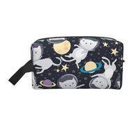 Borsa portaoggetti rustica con stampa di rose - Elegante borsa da toeletta e cosmetici da viaggio, accessorio per viaggi, uso in palestra, Fun Cat Astronauta, taglia unica