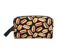 Borsa portaoggetti rustica con stampa di rose - Elegante borsa da toeletta e cosmetici da viaggio, accessorio per viaggi, uso in palestra, Fun Food Hot Dogs, taglia unica