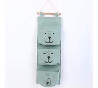 Borsa portaoggetti sospesa in tessuto di lino per neonato con tasche organizer retrò da parete per armadio armadio dietro alla porta da parete per camera da letto ripostiglio decorazione (verde)