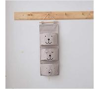 Borsa portaoggetti sospesa in tessuto di lino per neonato con tasche organizer retrò da parete per armadio armadio dietro alla porta da parete per camera da letto ripostiglio decorazione (grigio)