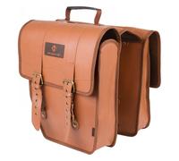 Borsa Portapacchi Bici M-Wave Amsterdam Double L in Ecopelle Marrone 15L - Resistente alle Intemperie, con Maniglia e Fibbie in