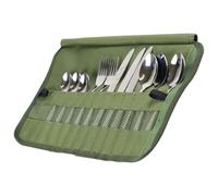 Borsa portaposate | Borsa portautensili arrotolabile | Organizzatore di posate da campeggio in poliestere | Borsa portaposate | Borsa per argenteria da viaggio per bacchette, forchetta e