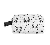 Borsa portapranzo compatta per mantenere il cibo caldo, riutilizzabile, borsa tote per scuola, università, panda, linea semplice, arte a forma di cuore, San Valentino