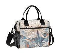 Borsa portapranzo con illustrazione di crisantemo nuova meticolosa spazzola per ragazze riutilizzabile personalizzata borsa per il pranzo con tracolla borsa per il pranzo per donne infermiere lavoro