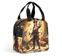 Borsa portapranzo con motivo pirata Golden Secret Sea per donne e uomini, portatile, isolata, con manico, a prova di perdite, riutilizzabile, per lavoro, picnic, viaggi