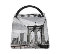 Borsa portapranzo con ponte di Brooklyn per donne e uomini, riutilizzabile, borsa termica per il pranzo, grande capacità, contenitore per il pranzo, per lavoro, ufficio, picnic, viaggi