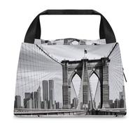 Borsa portapranzo con ponte di Brooklyn per donne e uomini, riutilizzabile, borsa termica per il pranzo, grande capacità, contenitore per il pranzo, per lavoro, ufficio, picnic, viaggi