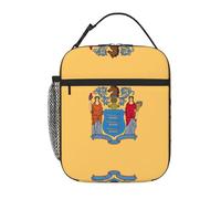 Borsa portapranzo con stampa bandiera del New Jersey per ufficio, lavoro, picnic, borsa portapranzo riutilizzabile per adulti
