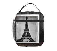 Borsa portapranzo con stampa Torre Eiffel di caffè parigino, per ufficio, lavoro, picnic, borsa termica per il pranzo, riutilizzabile, per adulti
