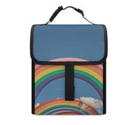 Borsa portapranzo da donna, con motivo tribù arcobaleno, riutilizzabile, isolata, per lavoro, viaggi, attività all'aperto