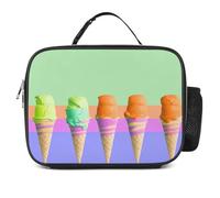Borsa portapranzo staccabile, con stampa di gelato arcobaleno sfumato, grande borsa per il pranzo, riutilizzabile, per adulti