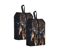 Borsa portascarpe da viaggio con acchiappasogni e piume, resistente all'acqua, con manico con cerniera, custodia leggera per valigia e palestra, si ripiega piatta per l'imballaggio, Acchiappasogni
