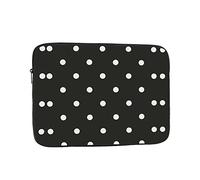 Borsa portatile antiurto a pois in bianco e nero: viaggio d'affari, viaggi, scuola, ufficio, per uso quotidiano.