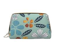 Borsa portatile colorata leggera di trucco di cuoio floreale grande, pelle del PVC, chiusura a cerniera, borsa da viaggio della borsa da toilette, borsa di immagazzinaggio di viaggio, bianco, Taglia