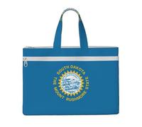 Borsa portatile con bandiera del South Dakota, 26,9 x 38,1 cm, 2 tasche con cerniera, ampia capacità per documenti, ideale per dy e TravelWork,Stu