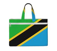 Borsa portatile con bandiera della Tanzania, 26,9 x 38,1 cm, 2 tasche con cerniera, capienza generosa per documenti, ideale per dy e TravelWork,Stu