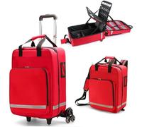 Borsa portatile con ruote con carrello staccabile, borsa trauma di grande capacità per EMT, paramedici, primi soccorritori, A