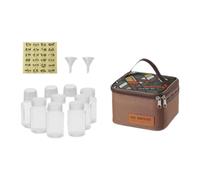 Borsa portatile delle spezie, organizzatore di spezie da campeggio, condimento multi Spice Storage Co Bag Travel Organizer, 1 set/9 pezzi marroni