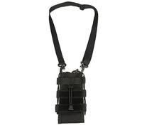 Borsa portatile in nylon per bottiglia d'acqua con design a grande scomparto per l'organizzazione essenziale dell'avventura borsa per attrezzatura esterna, Nero con cinturino, Taglia unica
