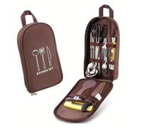 Borsa portatile in nylon resistente per utensili da cucina, adatta per campeggio, barbecue e viaggi, contenitore alla moda per spatole, mestoli e altri utensili da cucina! Borsa per stoviglie da ester