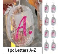 Borsa portatile mini trasparente con cerniera, piccola borsa multifunzionale, scatola per conservare auricolari e caricabatterie con portachiavi, accessori da viaggio trasparenti, elegante e compatta,