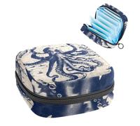 Borsa portatile per assorbenti igienici, borsa per coppette mestruali, borsa per assorbenti mestruali femminili, per adolescenti, kit per il primo ciclo mestruale, motivo oceano polpo ancora mappa