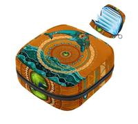 Borsa portatile per assorbenti igienici, borsa per coppette mestruali, borsa per assorbenti mestruali femminili, per ragazze adolescenti, kit per il primo ciclo mestruale, retrò etnico mandala delfini